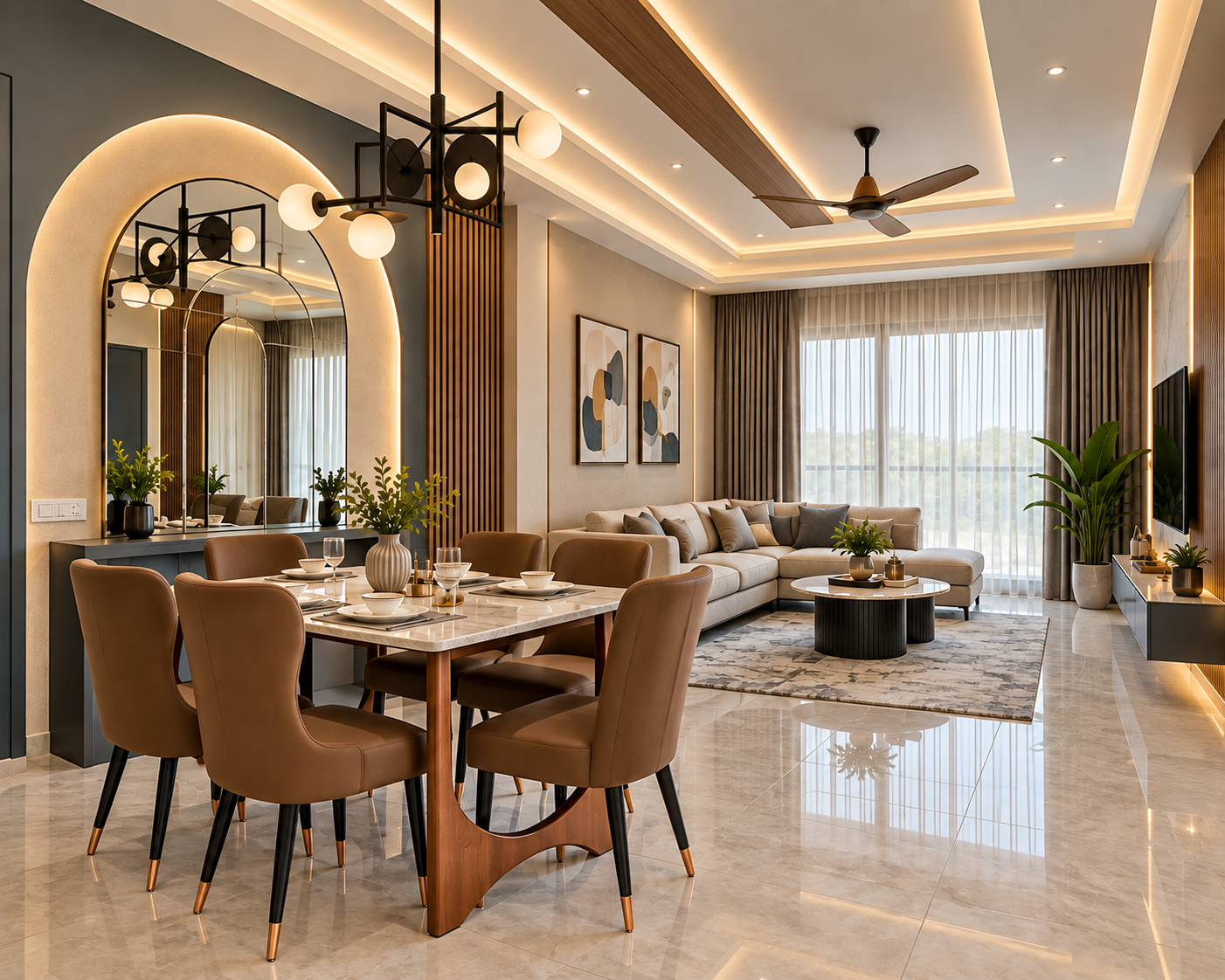 Living Room Interior Design - Dharapur
