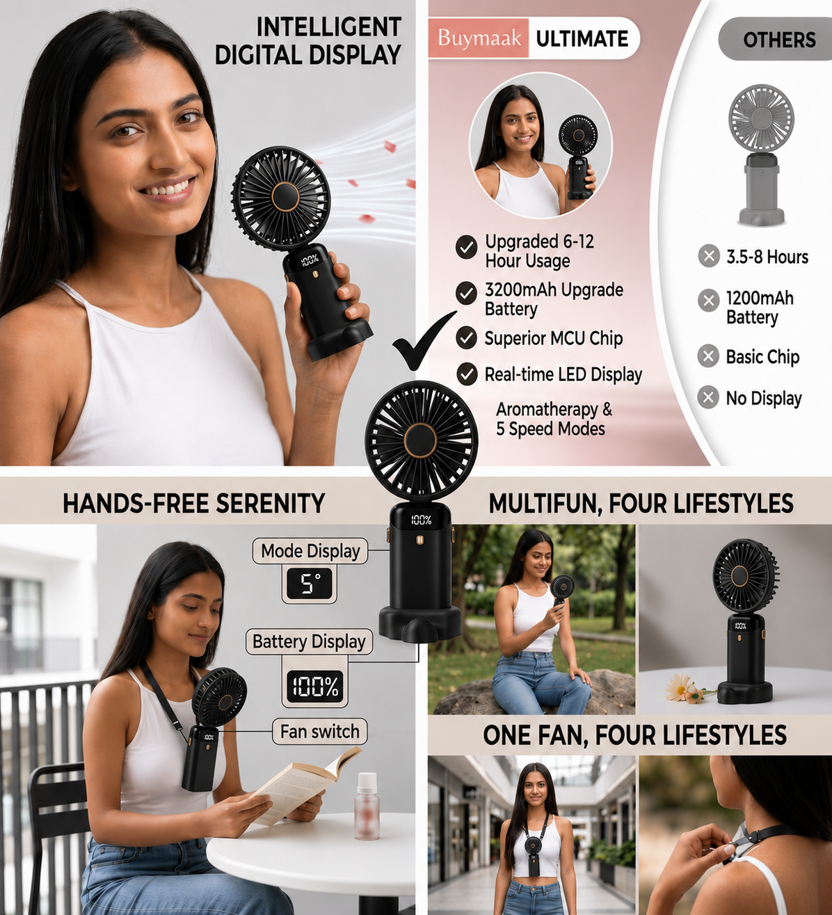 Portable mini Fan Black color