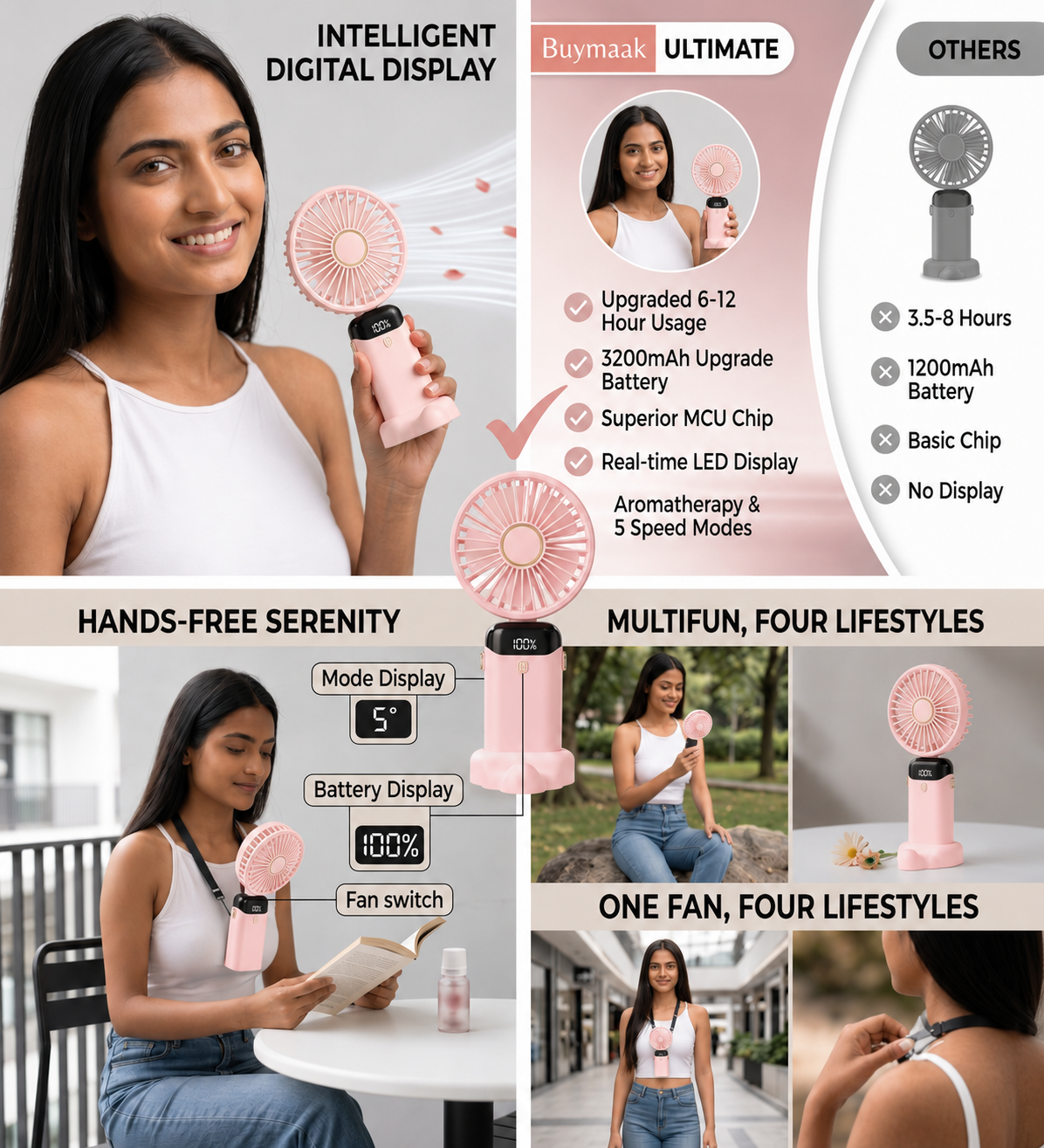 Portable mini Fan Pink color