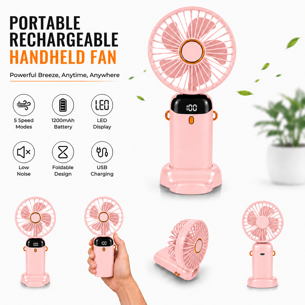 Portable mini Fan Pink color
