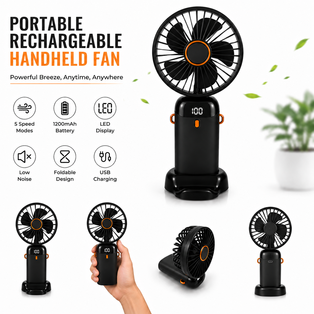Portable mini Fan Black color