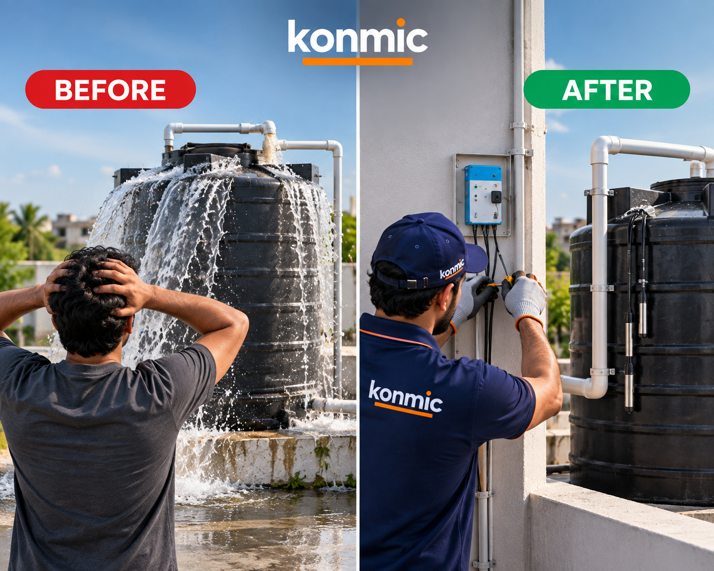 Automatic Water Tank Level Controller Installation