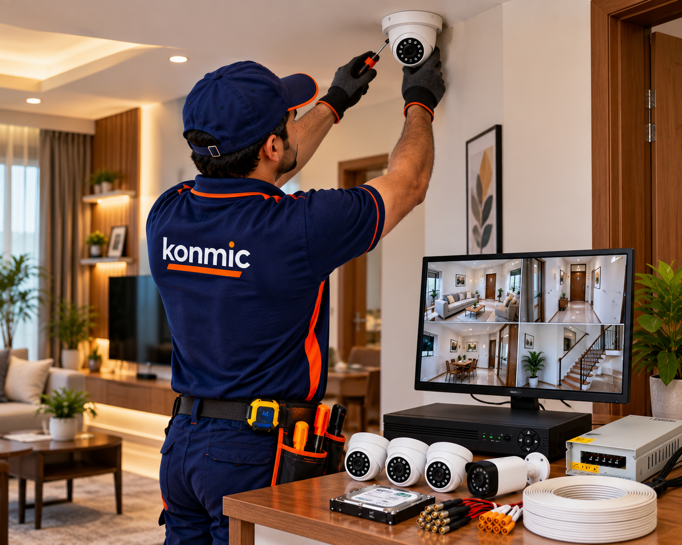 Full CCTV System Installation (4 Cameras set)