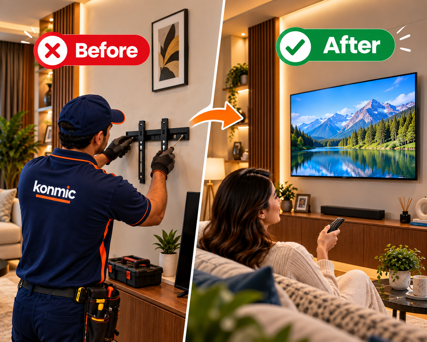 TV Wall Mount Bracket Installation-(up to 32 inch)